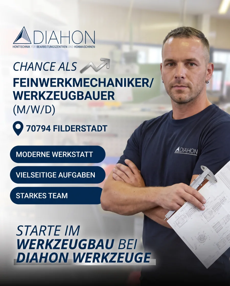 Von SpeedLead erstelltes DIAHON Recruiting Creative für eine Feinwerkmechanikerposition